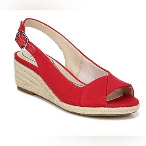 LifeStride Socialite Women's Fire Red Wedge Sandals